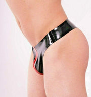Polymorphe Latex Thongs Natural Underwear UN-015C Black & Red 1 - SexyMenUnderwear.com