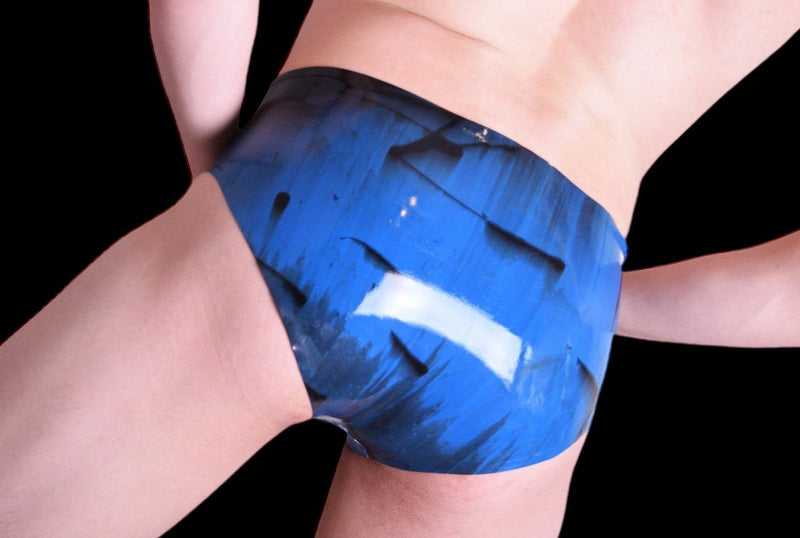 Polymorphe Rubber Mens Briefs 100% Pure Latex Ocean/Black UN-015AM 4 - SexyMenUnderwear.com