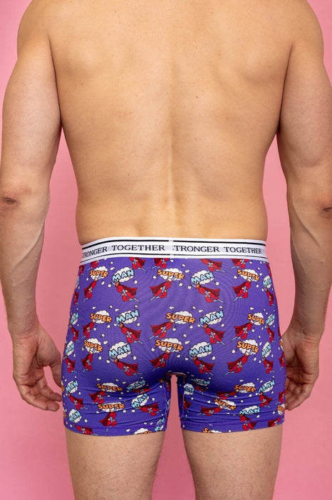POP Collection ’STRONGER TOGETHER’ Fashion Long Bamboo Boxer Purple 2 - SexyMenUnderwear.com
