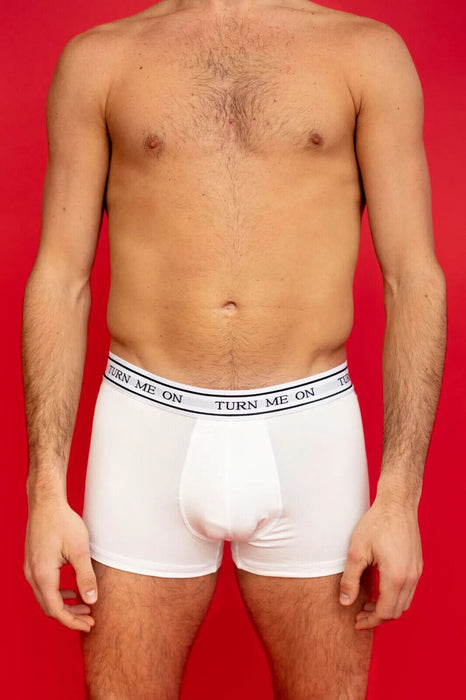 POP Underwear Short Boxer Collection ’TURN ME ON’ Classic Boxer White 1 - SexyMenUnderwear.com