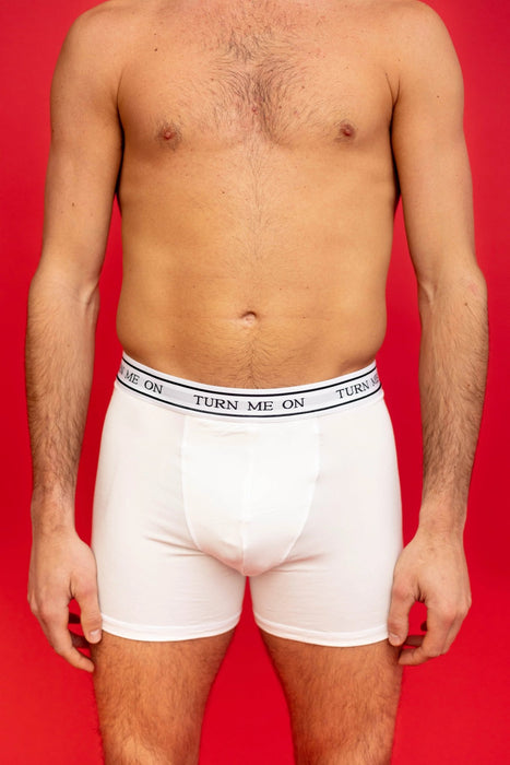 POP Underwear Turn Me On Long Boxer Bamboo Hypoallergenic Classic White 2 —