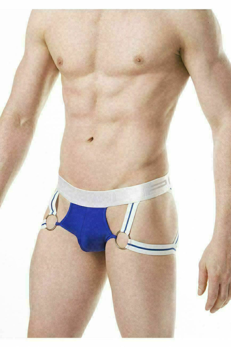 PPU Jockstrap Combo O'Ring Unique Sexy Jock MicroFiber Blue 1809 MX3 - SexyMenUnderwear.com