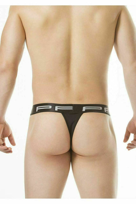 PPU Men's Thong See Through Fabric Transparent Black 1803 MX3 - SexyMenUnderwear.com