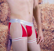 PPU Multi Brief Jockstrap Combo Unique Sexy Men's Lingerie RED 1806 MX1 - SexyMenUnderwear.com