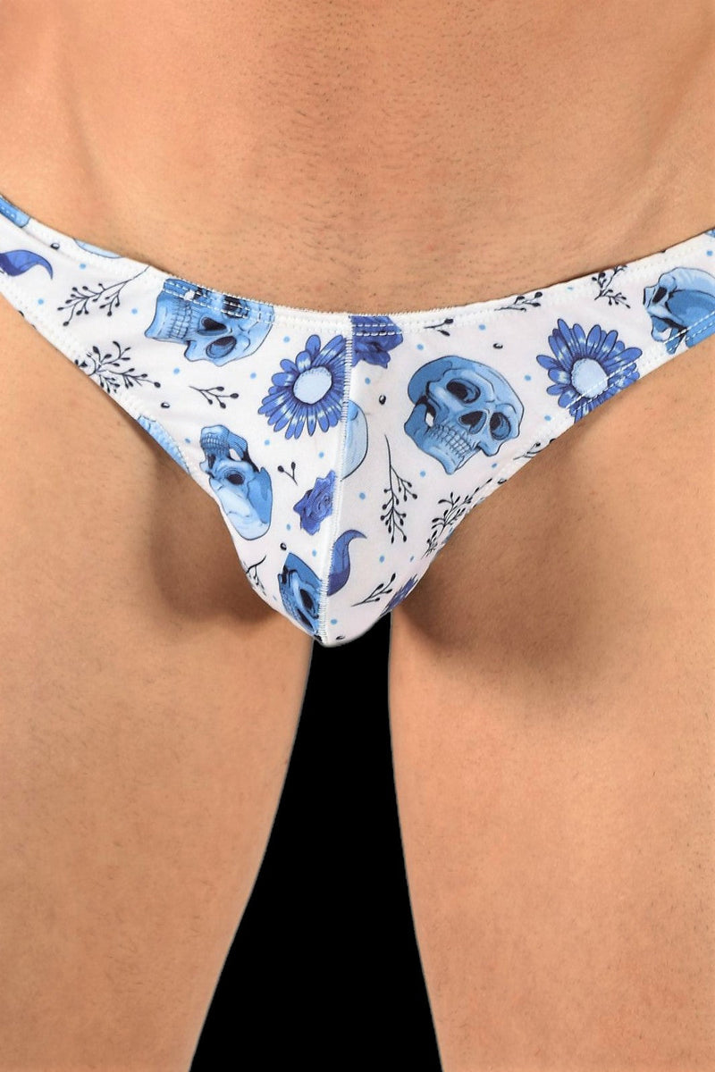 (PRE-BOOK) SMU Skulls Swim Tanning Thong White P01004-C