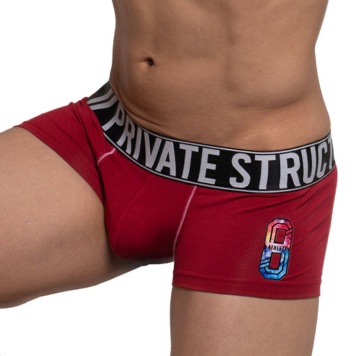 Private Structure Athlete Trunk Boxer Red 4196 63A - SexyMenUnderwear.com