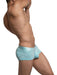 PRIVATE STRUCTURE Bamboo Boxer Sports Trunks Platinum Seamed Pouch Cyan 4073 36 - SexyMenUnderwear.com