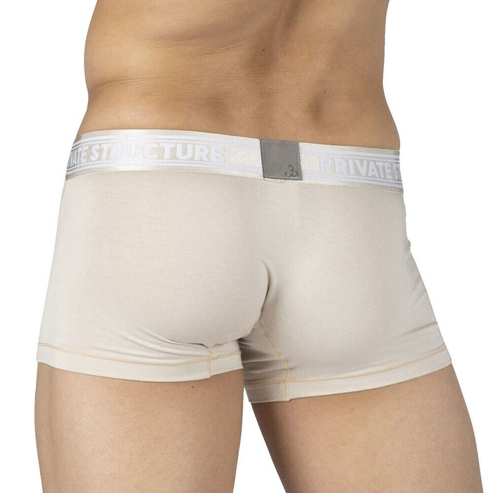 PRIVATE STRUCTURE Bamboo Boxer Viscose Mid-Waist Trunk Bleached Sand 4379 - SexyMenUnderwear.com