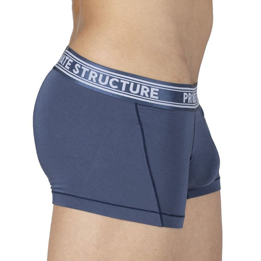 PRIVATE STRUCTURE Bamboo Boxer Viscose Mid-Waist Trunk Citadel Blue 4379 - SexyMenUnderwear.com