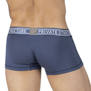 PRIVATE STRUCTURE Bamboo Boxer Viscose Mid-Waist Trunk Citadel Blue 4379 - SexyMenUnderwear.com