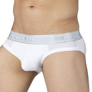 PRIVATE STRUCTURE Bamboo Mini Briefs Viscose Mid-Waist Bright White 4378 60 - SexyMenUnderwear.com