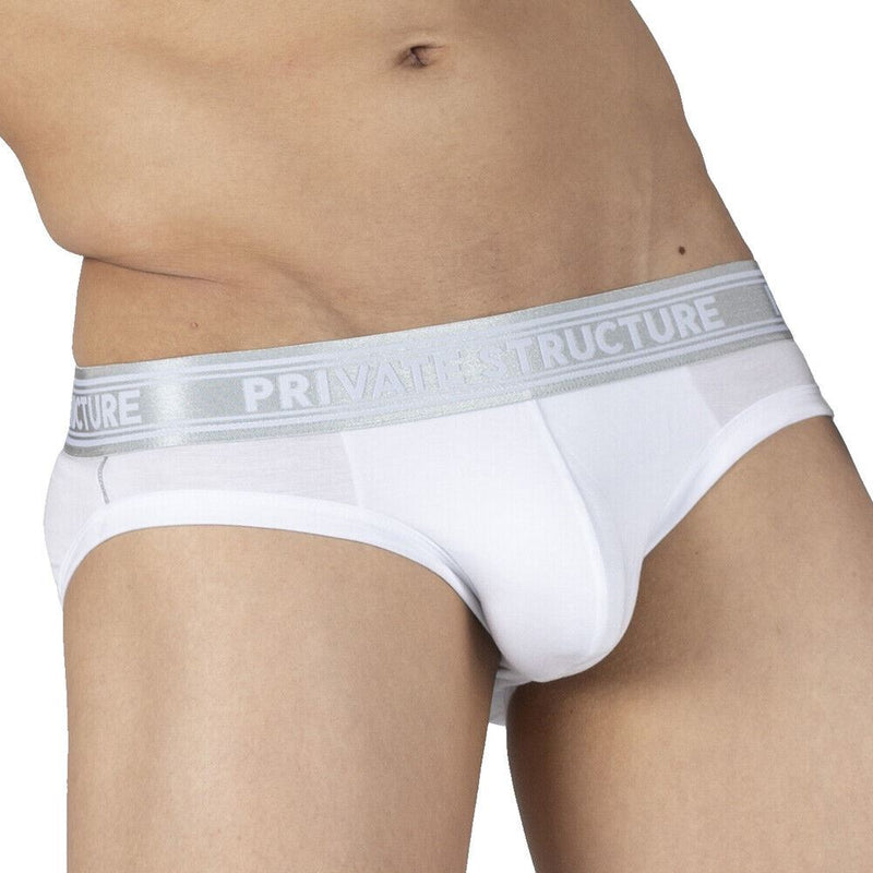 PRIVATE STRUCTURE Bamboo Mini Briefs Viscose Mid-Waist Bright White 4378 60 - SexyMenUnderwear.com