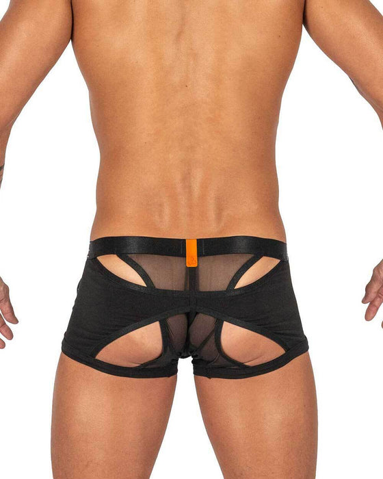 PRIVATE STRUCTURE Boxer Alpha Low Waist Harness Trunk Shades Of Black 4415 - SexyMenUnderwear.com