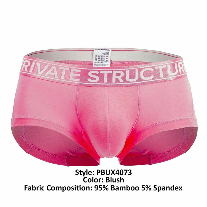 Private Structure Boxer Bamboo Sports Trunk Platinum Pink Blush 4073 37 - SexyMenUnderwear.com