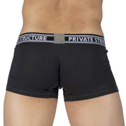 PRIVATE STRUCTURE Boxer Bamboo Viscose Sports Mid-Waist Trunk Raven Black 4379 - SexyMenUnderwear.com