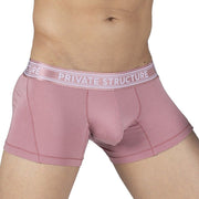 PRIVATE STRUCTURE Boxer Bamboo Viscose Sports Mid Waist Trunk Smokey Red 4379 58 - SexyMenUnderwear.com