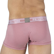 PRIVATE STRUCTURE Boxer Bamboo Viscose Sports Mid Waist Trunk Smokey Red 4379 58 - SexyMenUnderwear.com