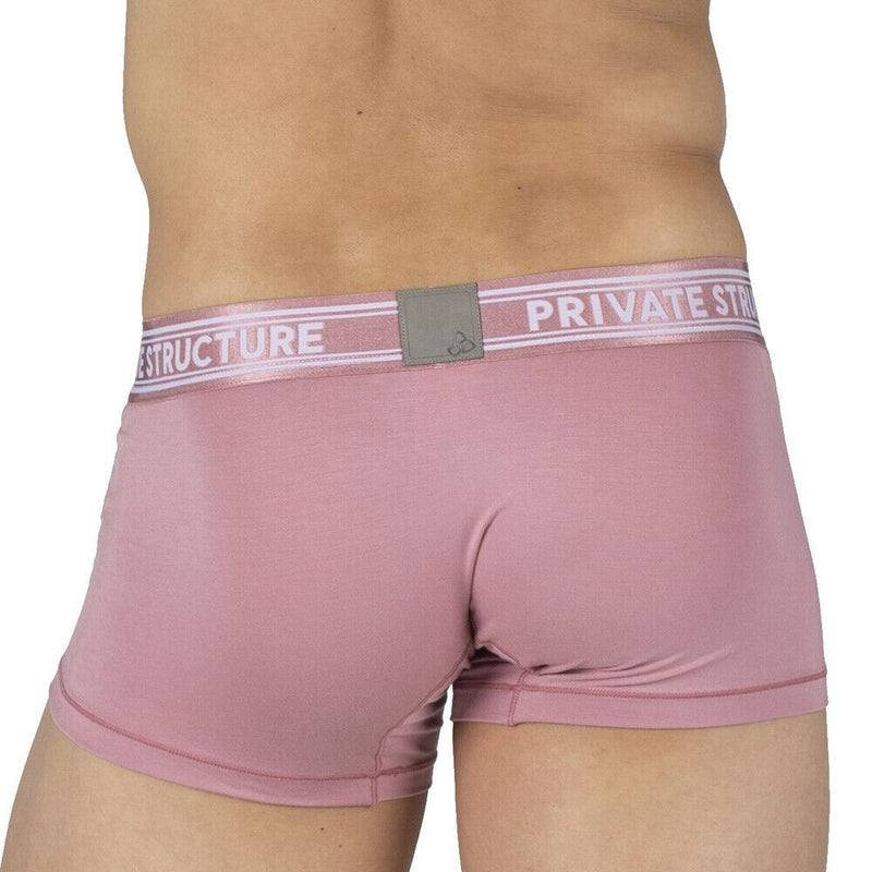 PRIVATE STRUCTURE Boxer Bamboo Viscose Sports Mid Waist Trunk Smokey Red 4379 58 - SexyMenUnderwear.com