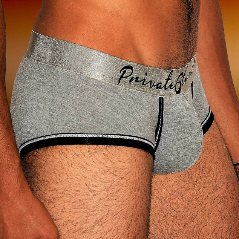 Private Structure Boxer Crayon Low Rise Trunk Rayon Melange Grey 1881 98 - SexyMenUnderwear.com