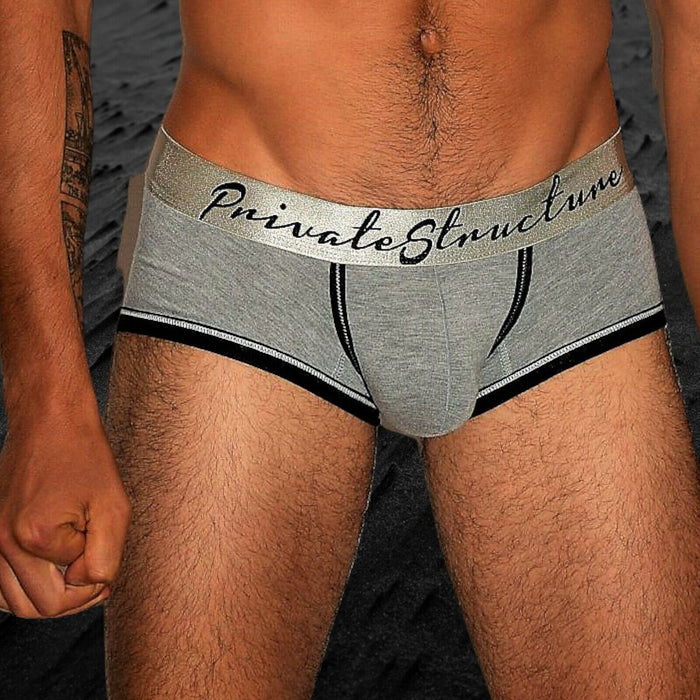 Private Structure Boxer Crayon Low Rise Trunk Rayon Melange Grey 1881 98 - SexyMenUnderwear.com