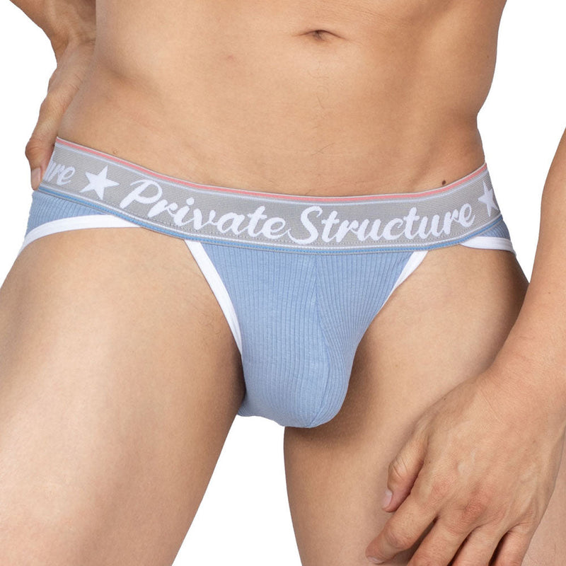 Private Structure Brief Classic Low-Rise Cutaway Rayon Baby Blue Briefs 3274