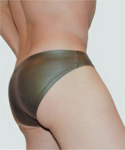 Private Structure Brief Desire Glaze Bikini Cut Briefs Vinyl Green 3553 70