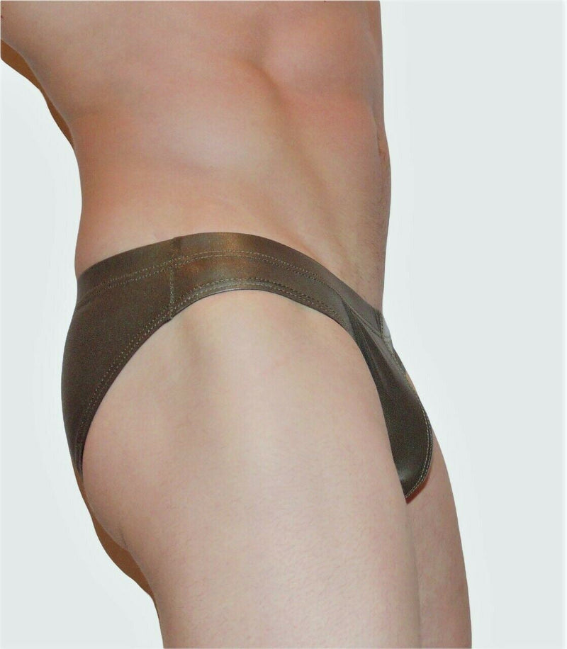 Private Structure Brief Desire Glaze Bikini Cut Briefs Vinyl Green 3553 70