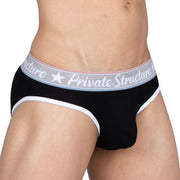 Private Structure Classic Briefs Mid-Waist Brief Total Black 3275
