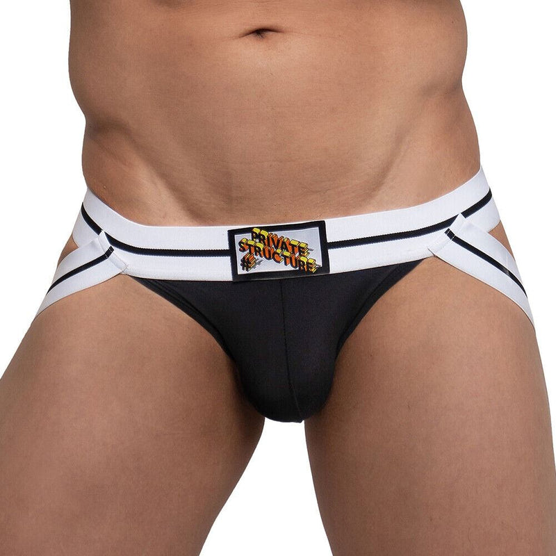 Private Structure Jockstrap Micro Maniac Elastics Smooth Black Jock 4180