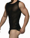 Private Structure Muscle Shirt Desire Intima Sheer Mesh Tank Top Black 3453 96