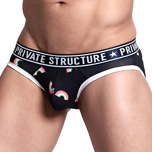 Private Structure Pride Mini Briefs Rainbow Black Brief 4187