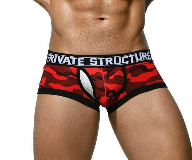 Private Structure Private Structure Boxer Soho Camouflage Trunk Mesh-Fly Red 3781 16