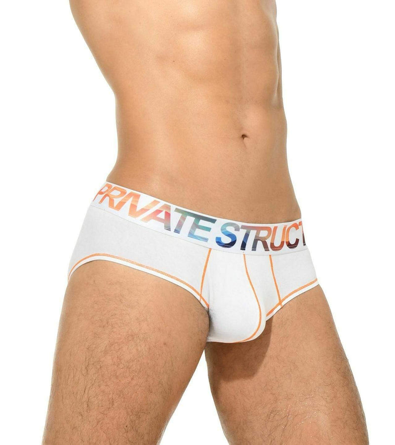 private structure M Private Structure Brief Platinum Tencel Briefs White-Yellow 3791 13