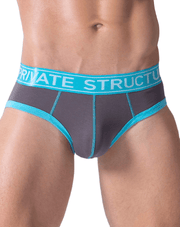 Private Structure Private Structure Mens mini Brief Soho Luminous Mini Briefs Teal Grey 3681 2