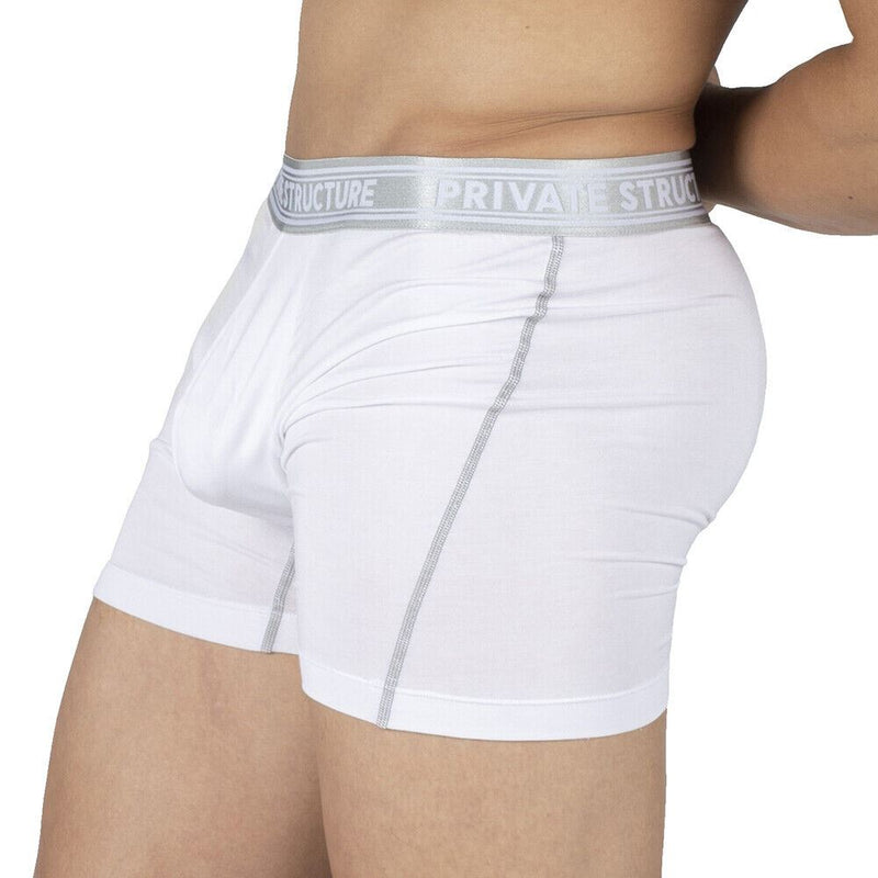 PRIVATE STRUCTURE Viscose Bamboo Long Boxer Brief Mid Waist Bright White 4380