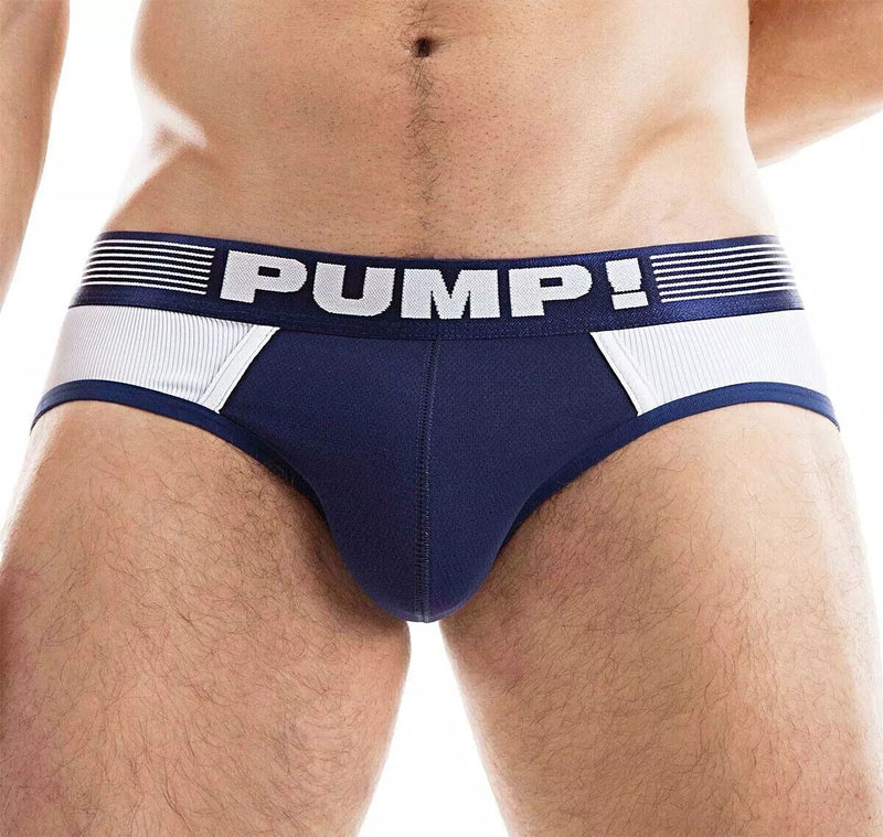 PUMP! Briefs Ribbed Body Micro-Mesh Cup Cotton Brief 12042 Navy P34