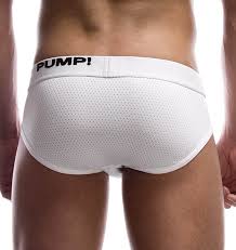 PUMP! Classic Briefs Full Mesh Body Cotton Sliip White 12008 P29