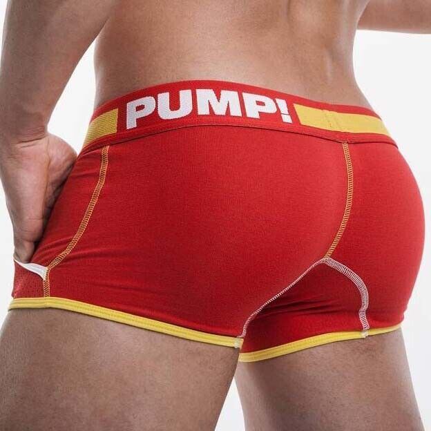 PUMP! Flash Jogger Athletic Long Boxer Sports Two Sides Pockets Red 11047 P26