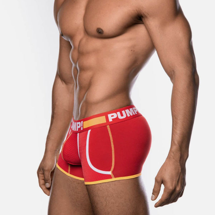 PUMP! Flash Jogger Athletic Long Boxer Sports Two Sides Pockets Red 11047 P26