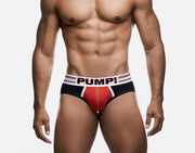 PUMP! Jockstrap Circuit Red Cotton Mesh Ochre Piping E-Racer Jock 15065