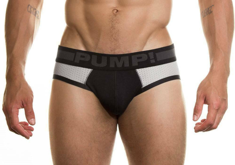 PUMP! Brief Carbon Mesh Slip Briefs Cotton Athletic Black 12023 P38