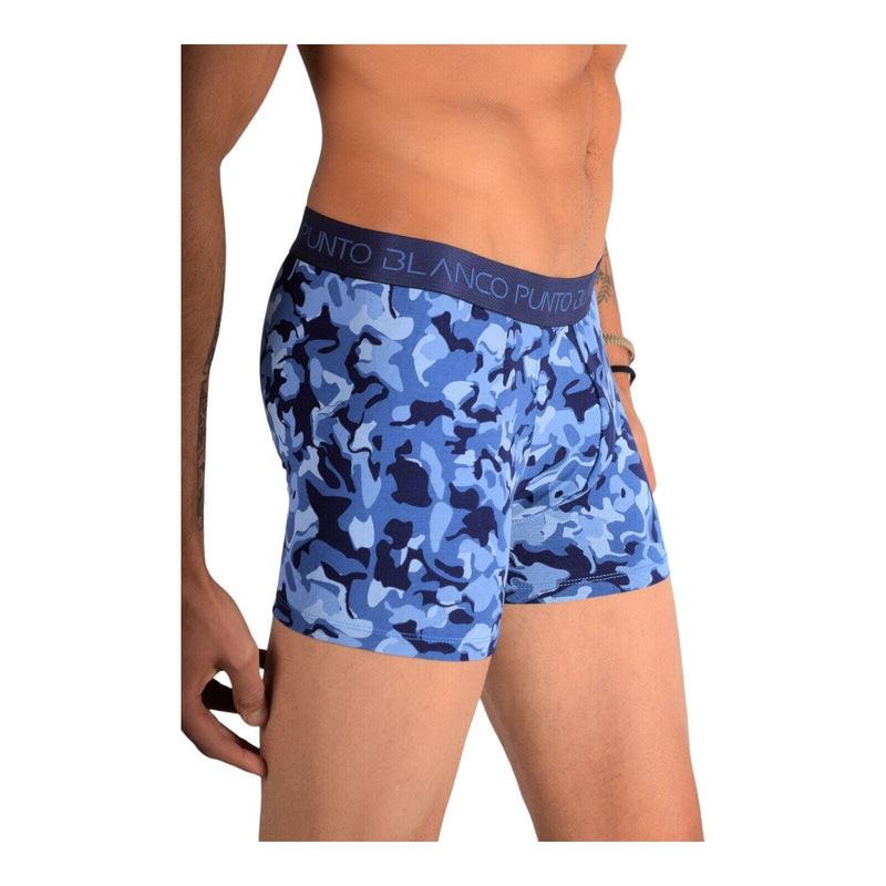 PUNTO BLANCO Boxer Organic Stretchy Camouflage Army Blue 3611