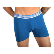 PUNTO BLANCO Long Boxer Organic Cotton Boxer Stretchy Plain Blue 3559