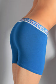 PUNTO BLANCO Long Boxer Organic Cotton Boxer Stretchy Plain Blue 3559