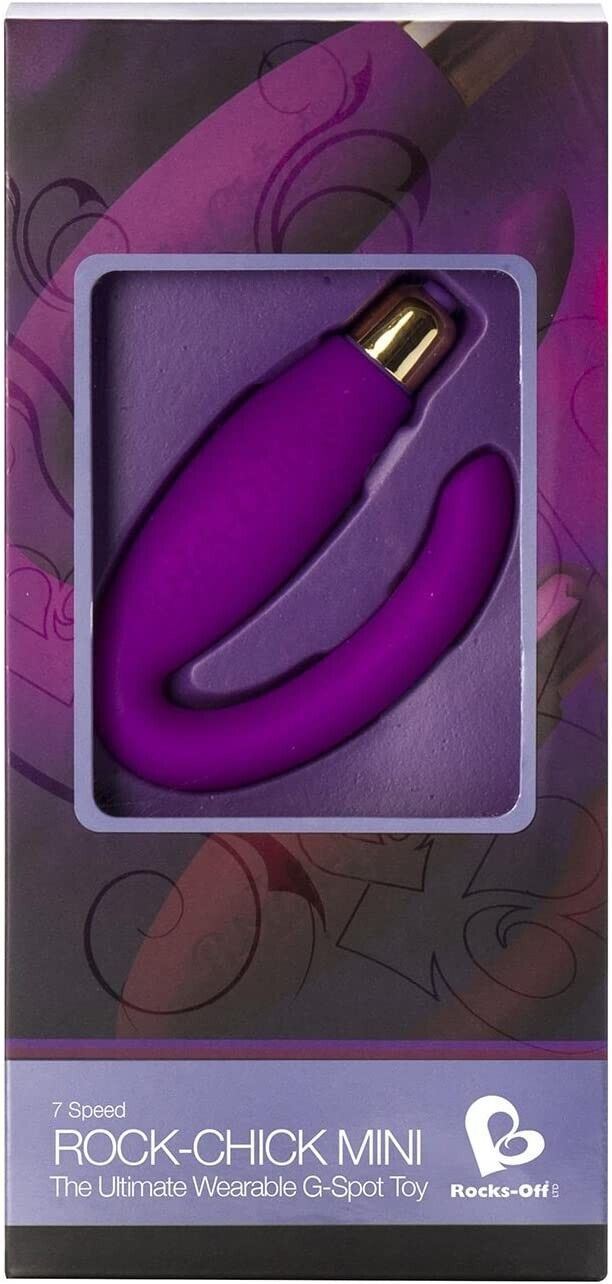 Rocks-Off Vibrator Chick Mini 7-Speed G-Spot Silicone Purple + EXTRA BATERRY