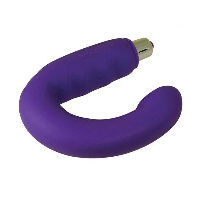 Rocks-Off Vibrator Groovy Chick Silicone 80mm Bullet Purple + EXTRA BATERRY