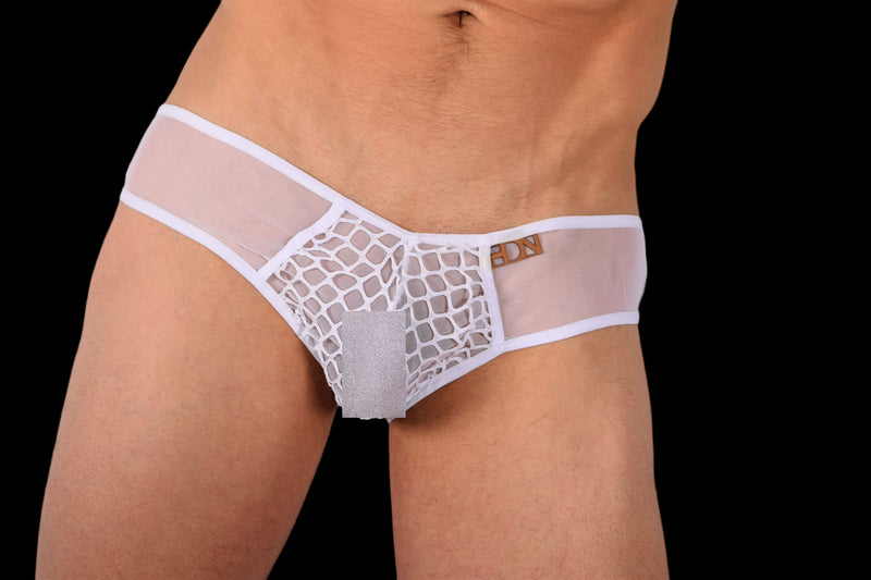 Romantic By Hidden Mesh Briefs Bikini C-throught Underwear White 956 2