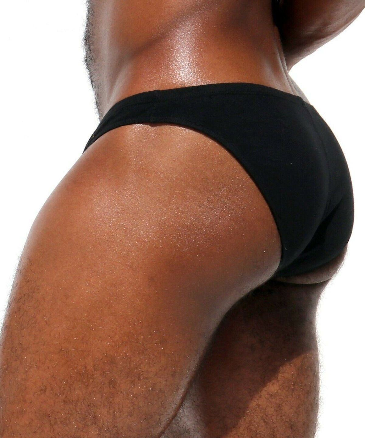 RUFSKIN Brief HORN Thin-Hip Perforated Mesh Stretchy Nylon Black Briefs 60  — SexyMenUnderwear.com