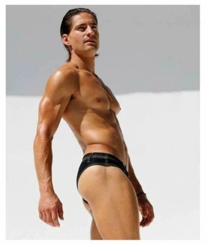 RUFSKIN! Brief Strapped Stretchy Denim Brief With D-ring Jeans Indigo 6