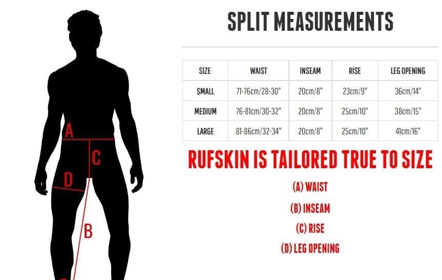 RUFSKIN Cycle Shorts SPLIT Premium Perforated Stretch Nylon Short Matte 75